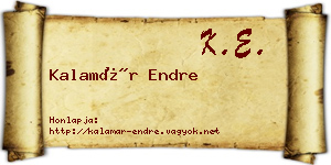 Kalamár Endre névjegykártya