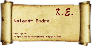 Kalamár Endre névjegykártya
